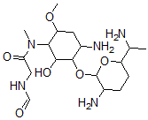 CAS 登录号：68743-81-7， 2-氨基-1-O-(2,6-二氨基-2,3,4,6,7-五脱氧-beta-L-来苏-吡喃庚糖基)-5-[[(甲酰氨基)乙酰基]甲基氨基]-4-O-甲基-2,3,5-三脱氧-D-别-肌醇