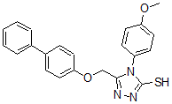 CAS 登录号:68869-48-7, 5-(4-联苯氧基甲基)-1-(4-甲氧基苯基)-S-三唑-2-硫醇