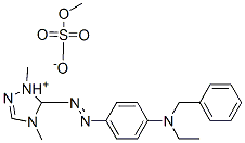 CAS 登录号：68877-61-2， 5-[[4-[苄基乙胺]苯基]偶氮]-1,4-二甲基-1H-1,2,4-三唑鎓硫酸甲酯盐