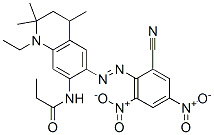 CAS 登录号：68900-95-8， N-[6-[(2-氰基-4,6-二硝基苯基)偶氮]-1-乙基-1,2,3,4-四氢-2,2,4-三甲基喹啉-7-基]丙酰胺