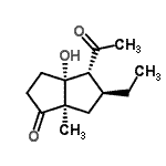 CAS 登录号：690660-73-2， (3aR,4R,5S,6aR)-4-乙酰基-5-乙基-3a-羟基-6a-甲基六氢-1(2H)-二并环戊烯酮