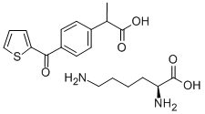 CAS 登录号:69317-48-2, L-赖氨酸单(alpha-甲基-4-(2-噻吩基羰基)苯乙酸)盐