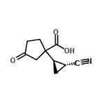CAS 登录号：693249-54-6， 1-[(1R,2R)-2-氰基环丙基]-3-氧代环戊烷羧酸