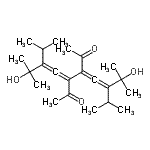 CAS 登录号：69651-45-2， 3,4-二(3-羟基-2-异丙基-3-甲基-1-丁烯-1-亚基)-2,5-己烷二酮