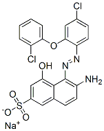 CAS 登录号：70210-14-9， 6-氨基-5-[[4-氯-2-(2-氯苯氧基)苯基]偶氮]-4-羟基萘-2-磺酸钠