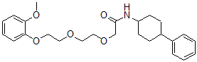 CAS 登录号：70265-50-8， 2-[2-[2-(2-甲氧基苯氧基)乙氧基]乙氧基]-N-(4alpha-苯基环己烷-1beta-基)乙酰胺