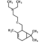 CAS 登录号：70424-77-0， N,N-二乙基-2-[(3,7,7-三甲基双环[4.1.0]庚-3-烯-2-基)甲氧基]乙胺