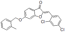 CAS 登录号:7048-24-0, 2-(2,4-二氯苄亚基)-6-(2-甲基苄基)氧基-苯并呋喃-3-酮