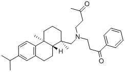 CAS 登录号：70776-86-2， (1R-(1alpha,4abeta,10aalpha))-4-(((7-异丙基-1,2,3,4,4a,9,10,10a-八氢-1,4a-二甲基菲-1-基)甲基)(3-氧代-3-苯基丙基)氨基)丁烷-2-酮