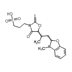 CAS 登录号：71215-62-8， 3-{5-[1-(3-甲基-1,3-苯并恶唑-2(3H)-亚基)-2-丙基亚基]-4-氧代-2-硫代-1,3-恶唑烷-3-基}-1-丙烷磺酸