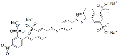 CAS 登录号：71566-42-2， 2-[4-[[4-[2-(4-硝基-2-磺酸基苯基)乙烯基]-3-磺酸基苯基]偶氮]苯基]萘并[1,2-d]三唑-6,8-二磺酸四钠