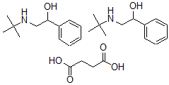 CAS 登录号：72156-36-6， 丁二酸, 2-(叔丁基氨基)-1-苯乙醇, 2-(叔-丁基氨基)-1-苯乙醇