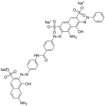 CAS 登录号：72245-55-7， 4-氨基-3-[[4-[[[4-[(7-氨基-1-羟基-3-磺基-2-萘基)偶氮]苯基]氨基]羰基]苯基]偶氮]-5-羟基-6-(苯基偶氮)-2,7-萘二磺酸钠盐