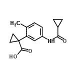 CAS 登录号：723257-42-9， 1-{5-[(环丙基羰基)氨基]-2-甲基苯基}环丙烷羧酸