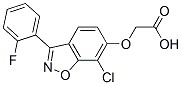 CAS 登录号：72498-57-8， 2-[[7-氯-3-(2-氟苯基)-1,2-苯并恶唑-6-基]氧基]乙酸