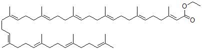 CAS 登录号：72505-71-6， (2E,6E,10E,14E,18E,22E,26E,30E,34E)-3,7,11,15,19,23,27,31,35,39-十甲基二十四碳-2,6,10,14,18,22,26,30,34,38-十烯酸乙酯