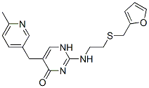 CAS 登录号：72717-05-6， 2-[2-(呋喃-2-基甲硫基)乙基氨基]-5-[(6-甲基吡啶-3-基)甲基]-3H-嘧啶-4-酮
