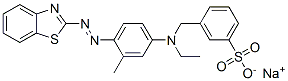 CAS 登录号：72968-74-2， 3-[[[4-(1,3-苯并噻唑-2-基偶氮)-3-甲基苯基]-乙基氨基]甲基]苯磺酸钠