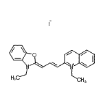 CAS 登录号：72998-56-2， 1-乙基-2-[(1E,3Z)-3-(3-乙基-1,3-苯并恶唑-2(3H)-亚基)-1-丙烯-1-基]喹啉鎓碘化物