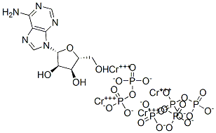 CAS 登录号：73037-58-8， [[5-(6-氨基嘌呤-9-基)-3,4-二羟基四氢呋喃-2-基]甲氧基-氧代磷酰]磷酸酯铬四水合物