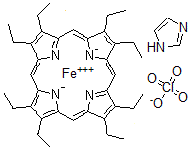 CAS 登录号：73078-23-6， (SP-5-12)-(1H-咪唑)(2,3,7,8,12,13,17,18-八乙基-21H,23H-卟啉)-铁高氯酸盐