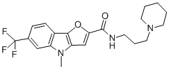CAS 登录号：73356-67-9， 4-甲基-N-(3-哌啶-1-基丙基)-6-(三氟甲基)呋喃并[4,5-b]吲哚-2-甲酰胺
