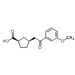 结构式 CAS# 733740-28-8, (1R,3S)-3-[2-(3-甲氧基苯基)-2-氧代乙基]环戊烷羧酸