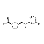 structure of CAS# 733740-33-5, (1R,3S)-3-[2-(3-Bromophenyl)-2-oxoethyl]cyclopentanecarboxylic acid;cis-3-[2-<wbr>(3-bromop<wbr>henyl)-2-<wbr>oxoethyl]<wbr>cyclopent<wbr>ane-1-car<wbr>boxylic a<wbr>cid