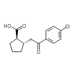 structure of CAS# 733740-64-2, (1R,2S)-2-[2-(4-Chlorophenyl)-2-oxoethyl]cyclopentanecarboxylic acid;trans-2-[<wbr>2-(4-Chlo<wbr>rophenyl)<wbr>-2-oxoeth<wbr>yl]cyclop<wbr>entane-1-<wbr>carboxyli<wbr>c acid