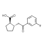 structure of CAS# 733740-65-3, (1R,2S)-2-[2-(3-Fluorophenyl)-2-oxoethyl]cyclopentanecarboxylic acid;trans-2-[<wbr>2-(3-fluo<wbr>rophenyl)<wbr>-2-oxoeth<wbr>yl]cyclop<wbr>entane-1-<wbr>carboxyli<wbr>c acid