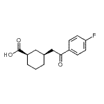 structure of CAS# 735275-19-1, (1R,3S)-3-[2-(4-Fluorophenyl)-2-oxoethyl]cyclohexanecarboxylic acid;cis-3-[2-<wbr>(4-fluoro<wbr>phenyl)-2<wbr>-oxoethyl<wbr>]cyclohex<wbr>ane-1-car<wbr>boxylic a<wbr>cid