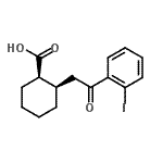 结构式 CAS# 736136-47-3, (1R,2R)-2-[2-(2-碘苯基)-2-氧代乙基]环己烷羧酸