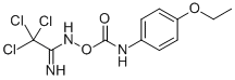 CAS 登录号：73623-15-1， [(1-氨基-2,2,2-三氯乙亚基)氨基]N-(4-乙氧基苯基)氨基甲酸酯
