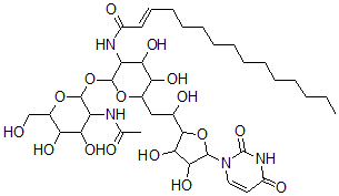 CAS#: 73942-09-3， (E)-N-[2-[3-Acetamido-4,5-Dihydroxy-6-(Hydroxymethyl)Oxan-2-Yl]Oxy-6-[2-[5-(2,4-Dioxopyrimidin-1-Yl)-3,4-Dihydroxyoxolan-2-Yl]-2-Hydroxyethyl]-4,5-Dihydroxyoxan-3-Yl]Pentadec-2-Enamide