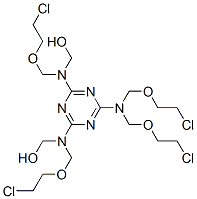 CAS 登录号：74037-61-9， [[4-(二(2-氯乙氧基甲基)氨基)-6-(2-氯乙氧基甲基-(羟基甲基)氨基)-1,3,5-三嗪-2-基]-(2-氯乙氧基甲基)氨基]甲醇