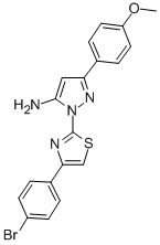 CAS 登录号：74101-17-0， 2-[4-(4-溴苯基)-1,3-噻唑-2-基]-5-(4-甲氧基苯基)吡唑-3-胺