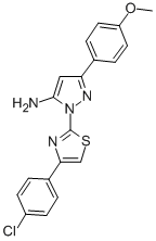 CAS 登录号：74101-22-7， 2-[4-(4-氯苯基)-1,3-噻唑-2-基]-5-(4-甲氧基苯基)吡唑-3-胺