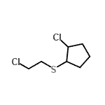 CAS 登录号：743438-46-2， 1-氯-2-[(2-氯乙基)硫基]环戊烷