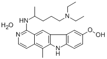 CAS 登录号：74861-78-2， N,N-二乙基-N'-(9-甲氧基-5-甲基-6H-吡啶并[4,3-b]咔唑-1-基)戊烷-1,4-二胺水合物