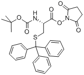 CAS 登录号：75179-29-2， N-[(1,1-二甲基乙氧基)羰基]-S-(三苯基甲基)-L-半胱氨酸 2,5-二氧代-1-吡咯烷基酯