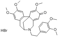 CAS 登录号：75370-46-6， (+/-)-5,6,7,8-四氢-6-(2-(3,4-二甲氧基苯基)乙基)-2,10,11-三甲氧基-3H-7,12B-甲桥二苯并(c,e)氮杂环辛烷-3-酮氢溴酸盐