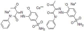 CAS 登录号：75522-91-7， (2E)-2-[(2-氧代-5-氨基磺酰基苯基)亚肼基]-3-氧代-N-苯基丁烷亚氨酸二钠钴