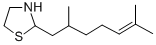 CAS 登录号：75606-42-7， 2-(2,6-二甲基庚-5-烯基)-1,3-噻唑烷