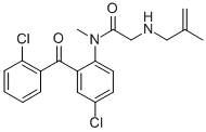 CAS 登录号：75616-01-2， N-[4-氯-2-(2-氯苯甲酰基)苯基]-N-甲基-2-(2-甲基丙-2-烯基氨基)乙酰胺