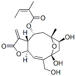 CAS 登录号：75680-26-1， (Z)-2-甲基-2-丁烯酸 [(3aR,4R,6R,7S,9R,10Z,11aR)-2,3,3a,4,5,6,7,8,9,11a-十氢-7,9-二羟基-10-羟基甲基-6-甲基-3-亚甲基-2-氧代-6,9-环氧环癸并[b]呋喃-4-基] 酯