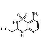 CAS 登录号：757880-57-2， 3-乙基-3,4-二氢-2H-嘧啶并[4,5-e][1,2,4]噻二嗪-8-胺1,1-二氧化物