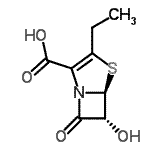 CAS 登录号：761353-12-2， (5S,6R)-3-乙基-6-羟基-7-氧代-4-硫杂-1-氮杂双环[3.2.0]庚-2-烯-2-羧酸