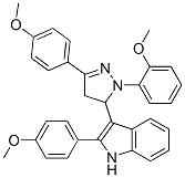 CAS 登录号：76195-68-1， 2-(4-甲氧基苯基)-3-[2-(2-甲氧基苯基)-5-(4-甲氧基苯基)-3,4-二氢吡唑-3-基]-1H-吲哚