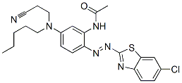 CAS 登录号：76213-94-0， N-[2-[(6-氯-1,3-苯并噻唑-2-基)偶氮]-5-(1-氰基庚烷-3-基氨基)苯基]乙酰胺