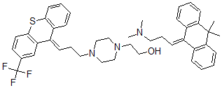 CAS 登录号：76391-77-0， 3-(10,10-二甲基蒽-9-亚基)-N,N-二甲基丙烷-1-胺, 2-[4-[(3E)-3-[2-(三氟甲基)噻吨-9-亚基]丙基]哌嗪-1-基]乙醇